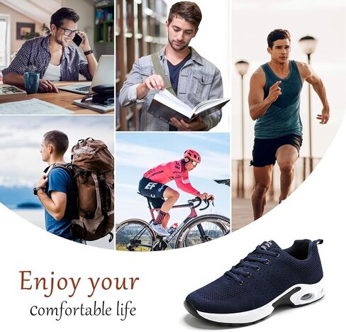 حذاء جري للرجال من يونيبون، حذاء رياضي كاجوال للمشي بتصميم شبكي قابل للتعديل وجيد التهوية in Kuwait