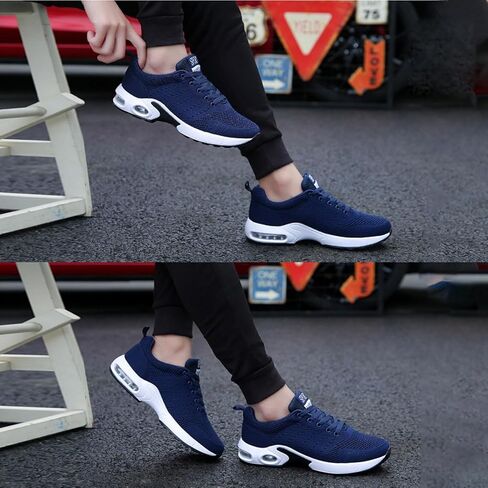 حذاء جري للرجال من يونيبون، حذاء رياضي كاجوال للمشي بتصميم شبكي قابل للتعديل وجيد التهوية in Kuwait