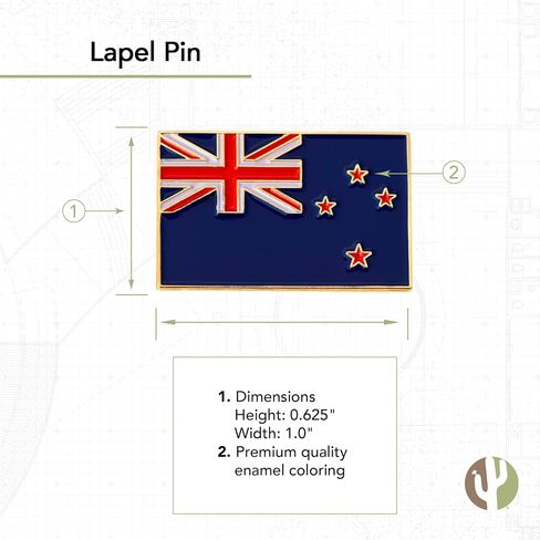 New Zealand Country Rectangle Flag Lapel Pin Enamel Made of Metal Memorvenir Hat Men Patriotic NZ (Rectangle Pin) in Saudi Arabia