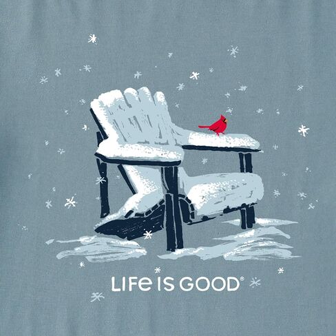 Life is Good Snowy Adirondack Cardinal Cotton tee, Longsleeve Graphic Crewneck T-Shirt in Saudi Arabia