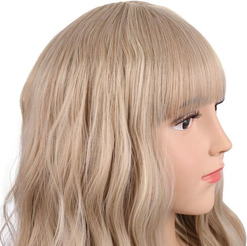 Kids Short Mix Blonde Wavy Curly Wigs Girls Blonde Wig with Bangs Synthetic Cosplay Hair Wig for kids Children in Saudi Arabia