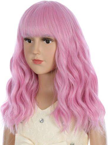 Kids Short Mix Blonde Wavy Curly Wigs Girls Blonde Wig with Bangs Synthetic Cosplay Hair Wig for kids Children in Saudi Arabia