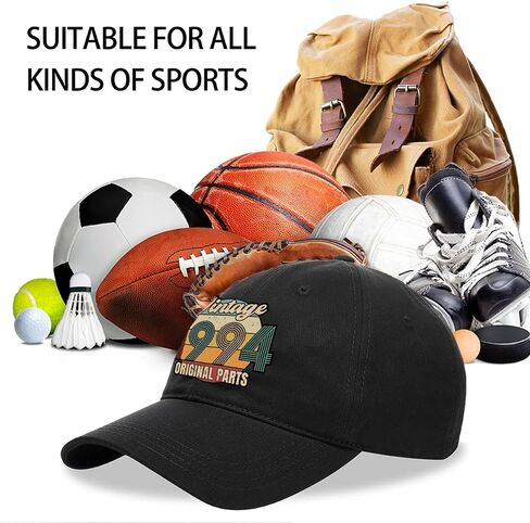 Pishovi Vintage 1994 Original Parts Funny Baseball Cap, 30th Birthday Vintage Baseball Adjustable Caps for Men, 30th Birthday Retirement Gifts for Men Women, 30 Years Old Gifts for Men Women Black in Saudi Arabia