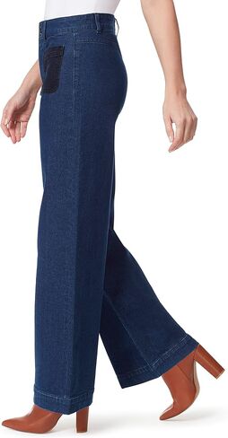 Christian Siriano x Gloria Vanderbilt Collab Women's Wide Leg Patch Pocket Jean in Saudi Arabia