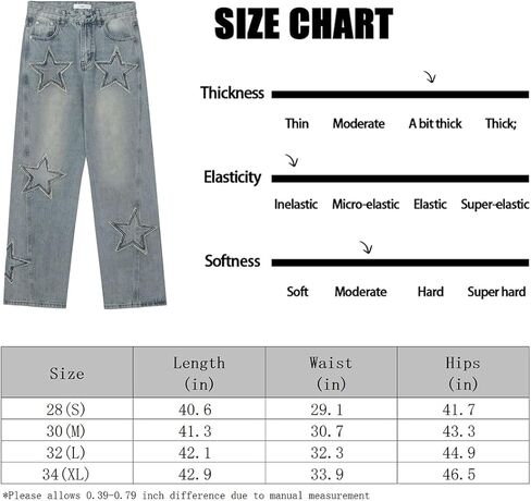 Women's Straight Leg Jeans, Pentagram Pattern Denim Pants Loose Fit Streetwear Trouser Boyfriend Jeans for Women in Kuwait