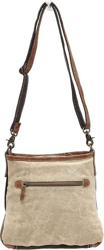 Myra Bags Reindeer Upcycled Canvas Crossbody Bag S-1033, Tan, Khaki, Brown, One_Size in Saudi Arabia