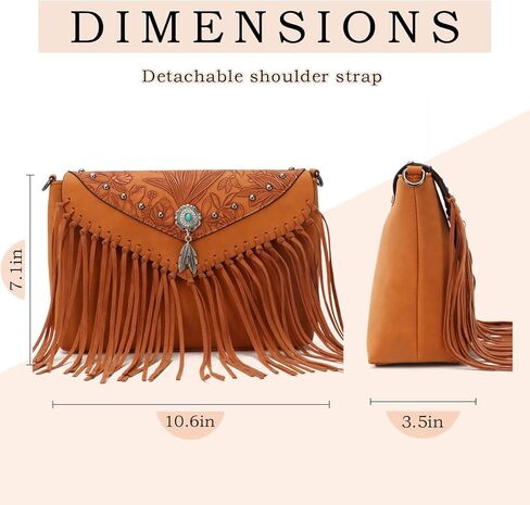 حقيبة Freie Liebe Retro Crossbody بمحفظة هامشية محفظة كروس غربية للنساء حقائب كتف فيروزية عتيقة in Kuwait
