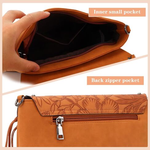 حقيبة Freie Liebe Retro Crossbody بمحفظة هامشية محفظة كروس غربية للنساء حقائب كتف فيروزية عتيقة in Kuwait