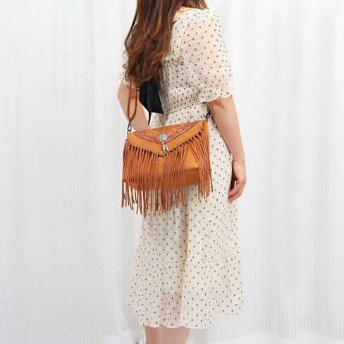 حقيبة Freie Liebe Retro Crossbody بمحفظة هامشية محفظة كروس غربية للنساء حقائب كتف فيروزية عتيقة in Kuwait