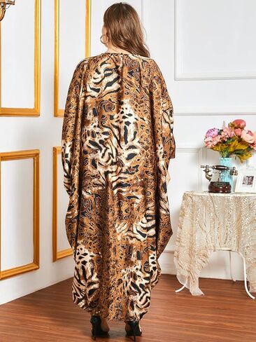 Qianliniuinc Women Abaya Arabic Maxi Dress - Lady Plus Size Loose Cocktail Party Gown Black in Saudi Arabia