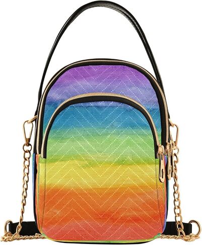 Unicorn Background with Rainbow Crossbody Handbags for Women Casual Leather Shoulder Phone Purse in Saudi Arabia