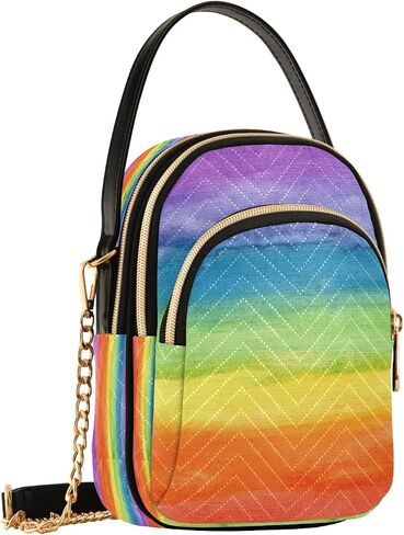 Unicorn Background with Rainbow Crossbody Handbags for Women Casual Leather Shoulder Phone Purse in Saudi Arabia