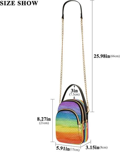 Unicorn Background with Rainbow Crossbody Handbags for Women Casual Leather Shoulder Phone Purse in Saudi Arabia