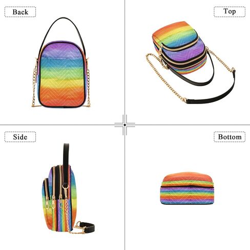 Unicorn Background with Rainbow Crossbody Handbags for Women Casual Leather Shoulder Phone Purse in Saudi Arabia
