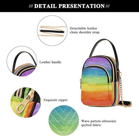 Unicorn Background with Rainbow Crossbody Handbags for Women Casual Leather Shoulder Phone Purse in Saudi Arabia