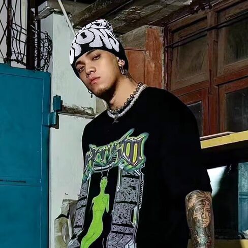 قبعة واي 2 كيه للرجال والنساء بتصميم عنكبوت واي 2 كيه، اكسسوارات سوداء مزدوجة الطبقات محبوكة مصنوعة من الاكريليك عالي الجودة، قبعة دافئة للنساء in Kuwait