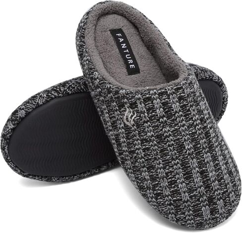 خف منزلي للجنسين للرجال والنساء داخلي من إسفنج الذاكرة الكشمير مزيج من القطن المحبوك للخريف والشتاء مضاد للانزلاق U419WMT029-بنفسجي-38-39 in Kuwait