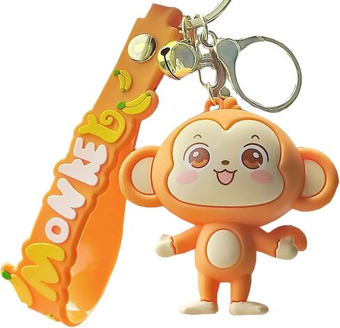 زينة سلسلة مفاتيح معلقة على شكل حيوانات كرتونية سعيدة لطيفة، إكسسوارات حقيبة يد من السيليكون الناعم للفتيات والنساء من Kds in Kuwait