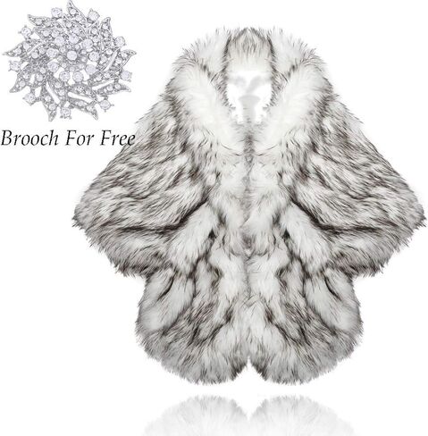 Fashband Fur Shawl Wrap Faux Fur Stole Scraves Bridal خفيف تغطية حتى الشتاء الزفاف حفلة التخرج العروس زهرة البنات in Kuwait