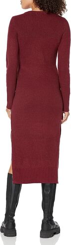 Calvin Klein Women's Everyday Long Sleeve Crew Neck Dress with Side Slit Zipper Sweater in Saudi Arabia