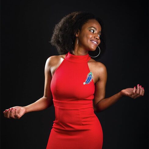 CINFAC Blue Feather brooches pins for women fashion Enamel Elegant women's brooches pin, Alloy Steel, no gemstone in Kuwait