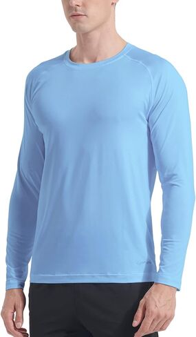 Men's Long Sleeve Dry Fit Shirts UPF 50+ Sun Protection SPF T-Shirts for Men Hiking Running Fishing in Kuwait