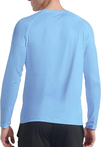 Men's Long Sleeve Dry Fit Shirts UPF 50+ Sun Protection SPF T-Shirts for Men Hiking Running Fishing in Kuwait
