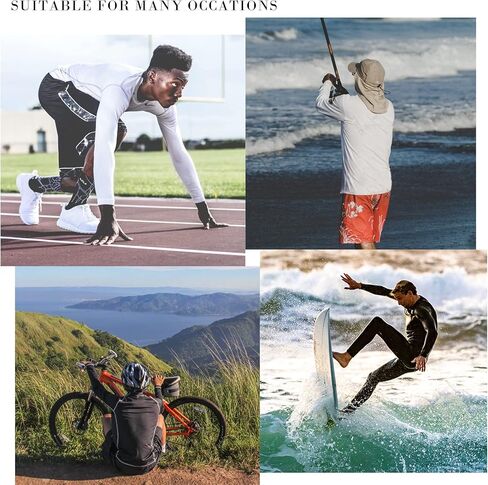 Men's Long Sleeve Dry Fit Shirts UPF 50+ Sun Protection SPF T-Shirts for Men Hiking Running Fishing in Kuwait