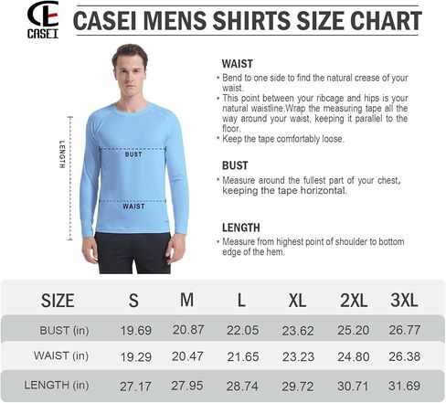 Men's Long Sleeve Dry Fit Shirts UPF 50+ Sun Protection SPF T-Shirts for Men Hiking Running Fishing in Kuwait