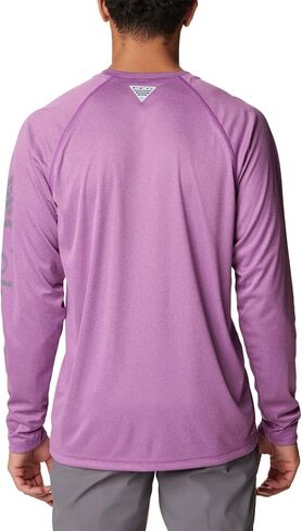 Columbia Men's Terminal Tackle Heather Long Sleeve Shirt, Berry Jam Heather/Granite Purple Logo, XX-Large in Saudi Arabia