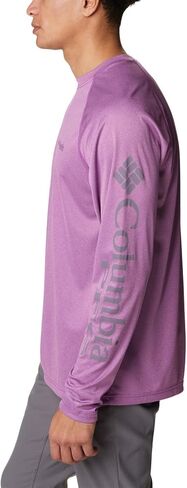 Columbia Men's Terminal Tackle Heather Long Sleeve Shirt, Berry Jam Heather/Granite Purple Logo, XX-Large in Saudi Arabia
