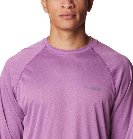 Columbia Men's Terminal Tackle Heather Long Sleeve Shirt, Berry Jam Heather/Granite Purple Logo, XX-Large in Saudi Arabia