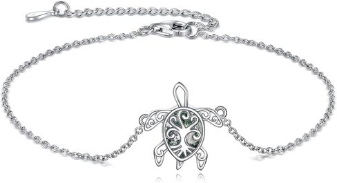 URONE Sea Turtle Anklet Bracelet for Women Sterling Silver Adjustable Beach Anklet Bracelet Beach Jewelry Gifts for Women Men in Saudi Arabia