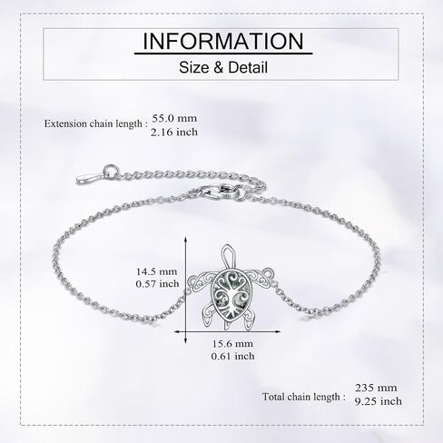 URONE Sea Turtle Anklet Bracelet for Women Sterling Silver Adjustable Beach Anklet Bracelet Beach Jewelry Gifts for Women Men in Saudi Arabia