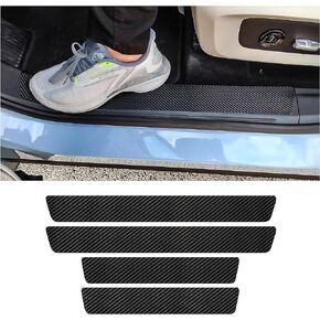 4Pcs Car Door Sill Protector,Sport Carbon Fiber Threshold Anti-Scratch Sticker Door Edge Protection Decorate,Auto Interior Accessories Self-Adhesive Anti-Scratch (Carbon Fibre)