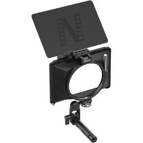 Nitze Matte Box for Mirroless and DSLR Cameras, with 15mm Rod Clamp, 15mm Rod with 1/4" Screw and 4 Lens Adapter Rings (Φ67/72/77/82mm) - MB15AK