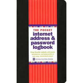 Pocket-Sized Internet Address & Password Logbook (removable cover band for security)