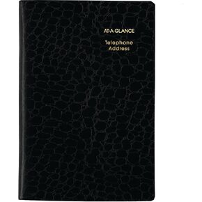 AT-A-GLANCE دفتر العناوين والهاتف، أكثر من 600 إدخال، 4 × 6 بوصة، مصمم، أسود (8040205) in Kuwait