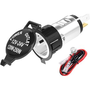 DaierTek ولاعة السجائر المقبس DC 12V ولاعة السجائر السيارة 12 فولت أنثى مقبس الطاقة استبدال مع غطاء الأسلاك تسخير للسيارات شاحنة RV قارب دراجة نارية