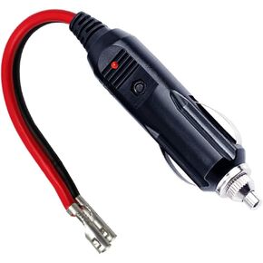 12V 12volt Fused Replacement Cigarette Lighter Male Plug with Leads - 15amp Male Cigar Lighter Replacement Power Plug 12V DC Auto Cigarette Male Plug Battery Charger Kit Cigar Plug Connector