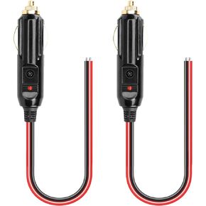 CERRXIAN Cigarette Lighter Male Plug Cable,12V Replacement Car Cigarette Lighter,With 20A Fuse,13AWG Tin-Plated Tail Wire- 2M/6.5FT