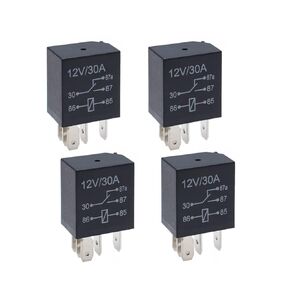 5 Pin 12V Relay 12V 30A Relay Multi-Purpose Automotive Starter Relay Heavy Duty Standard Relay for Car Motor, Auto Replacement Accessories (4 Packs)