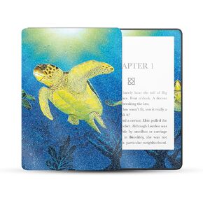 MightySkins Glossy Glitter Skin Compatible with Amazon Kindle Paperwhite 5 6.8-inch 11th Gen (2021) Full Wrap - Turtle Dreams | Protective High-Gloss Glitter Finish | Easy to Apply | Made in The USA