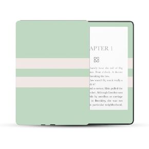 MightySkins Skin Compatible With Amazon Kindle Paperwhite 5 6.8-inch 11th Gen (2021) Full Wrap - Mint Stripes | Protective, Durable, and Unique Vinyl Decal wrap cover | Easy To Apply | Made in the USA