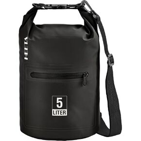 HEETA Waterproof Dry Bag with Front Zippered Pocket for Women Men, 5L/10L/20L/30L/40L Roll Top Lightweight Dry Storage Bag Backpack for Travel, Kayaking, Boating, Rafting, Camping, Hiking & Beach
