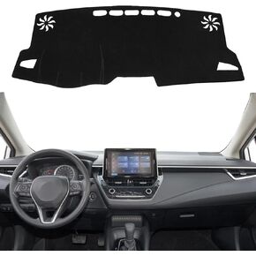 for Toyota Corolla Accessories 2019-2024 2025 Dash Cover Dashboard Cover Mat Custom Fit Center Console Cover Hatch Sedan Sunshield Protector Pad（Black Trim）