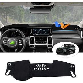 Autorder Dashboard Cover Mat Fit for 2024 2025 Kia EV9 Accessories Dash Cover Upgrade Velvet Dash Mat Sunshade Glare UV Rays Protector (with HUD)