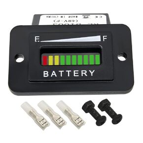 KIE RL-BI003 LED Battery Indicator, 48 Volt Led Battery Meter, 48V Battery Fuel Gauge Indicator, 48V Battery Indicator Compatible with Golf Cart Club Car EZGO Yamaha 48 Volt LED Battery Gauge Meter