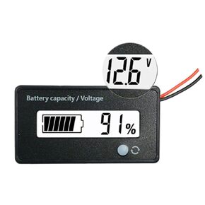 DC 12V 24V 36V 48V 72V Battery Meter, Battery Capacity Voltage Monitor Gauge Indicator, Lead-Acid&Lithium ion Battery Tester, for Golf Cart RV Marine Boat Club Car Motorcycle - with Alarm, Green