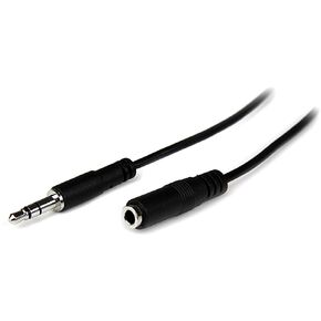 StarTech.com 1m Slim 3.5mm Stereo Extension Audio Cable - M/F - Mini Stereo Extension - 3.5mm Extension - Headphone Ext Cord (MU1MMFS), Black